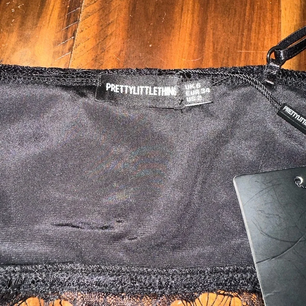 NEW PrettyLittleThing Black Lace Trim Bralette